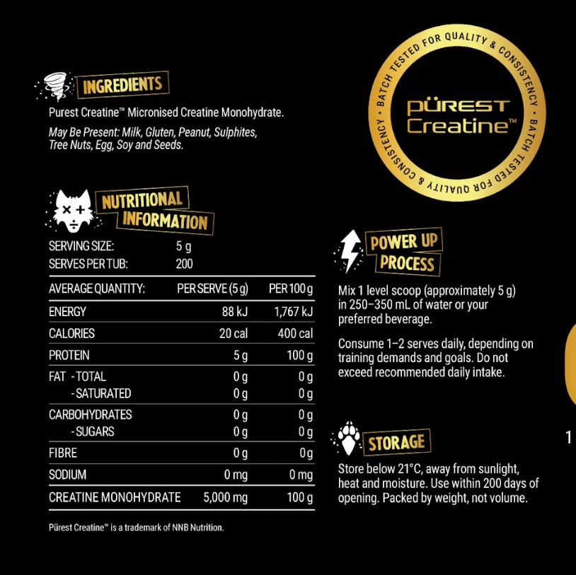 Black Wolf Nutrition Purest Creatine - Image 3