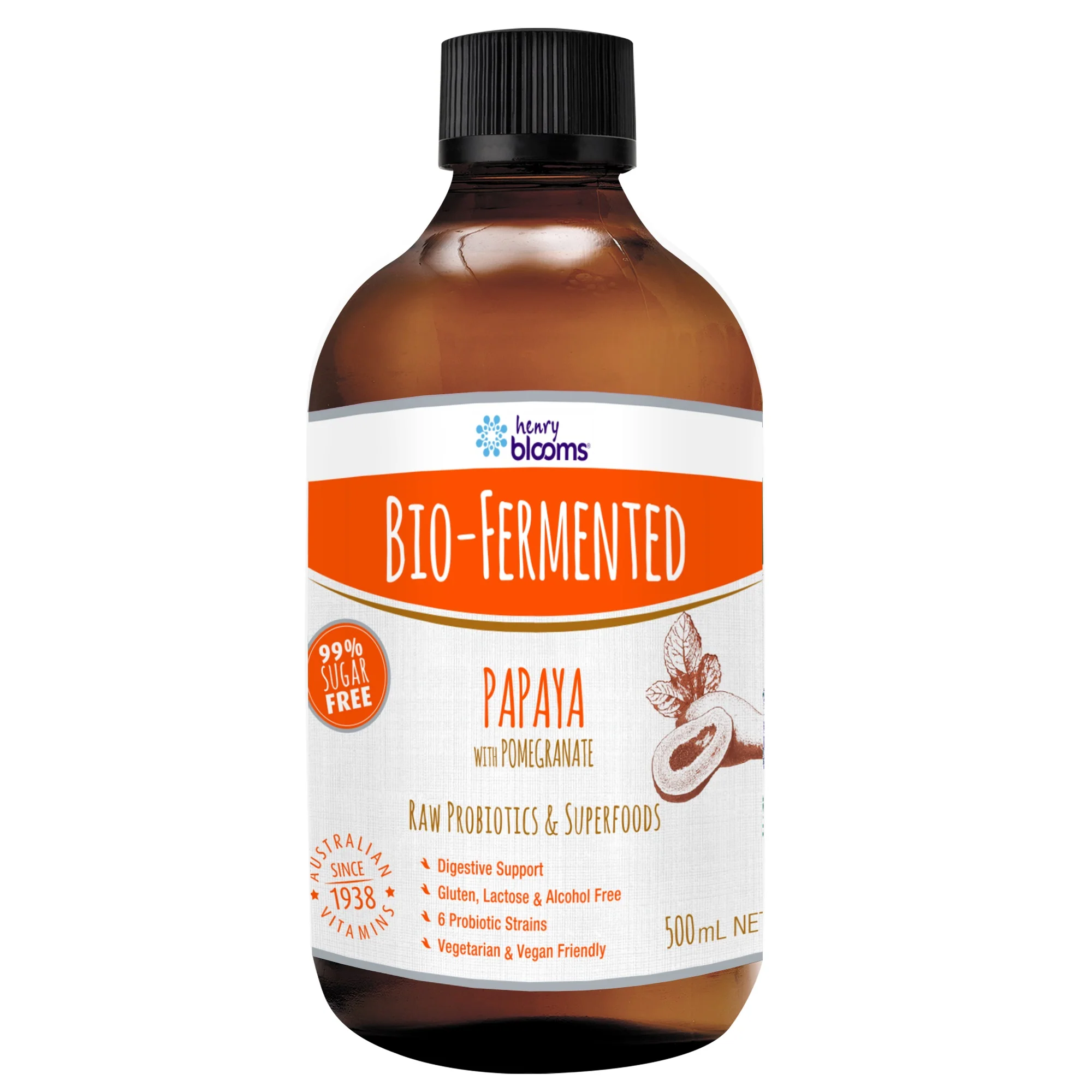 Henry Blooms Bio Fermented Papaya Fruit with Pomegranate 500ml