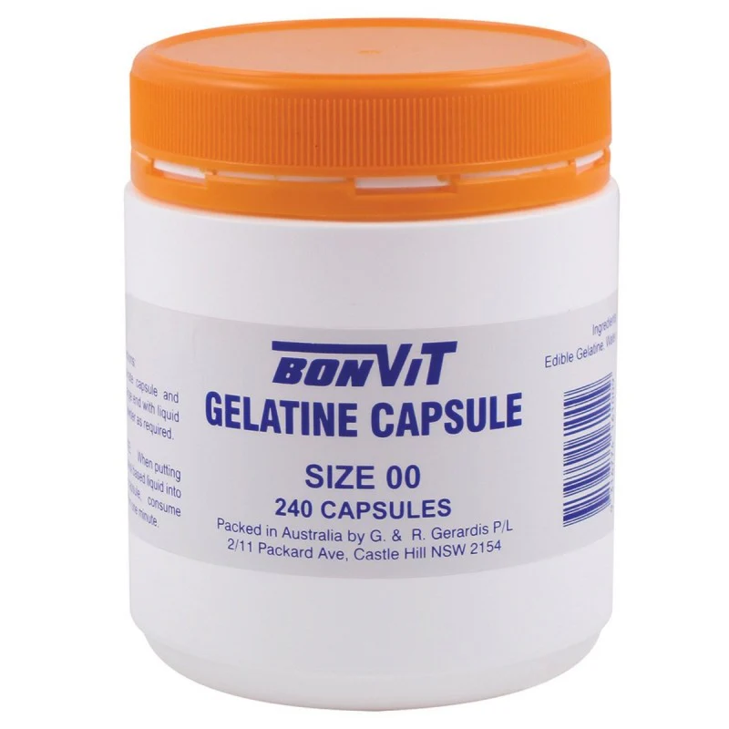 Bonvit Empty Gelatine Capsules 'OO' size 240 capsules