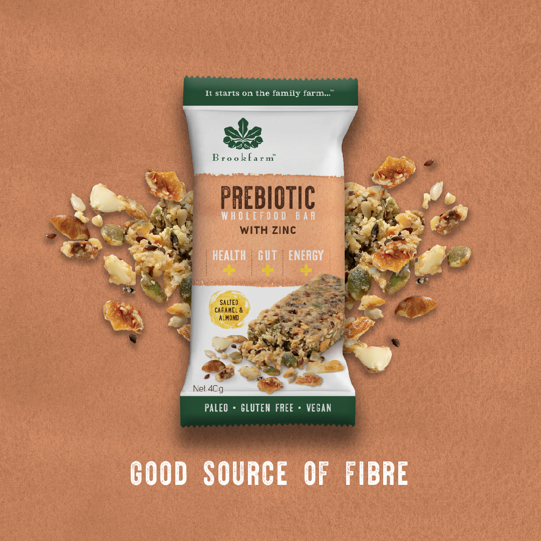 Brookfarm Salted Caramel & Almond Prebiotic Bar 40g x 12 Pack