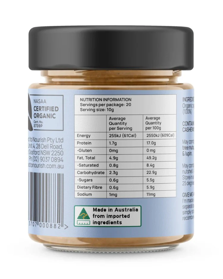 Food To Nourish Sprouted Cashew Spread 200g - Image 2