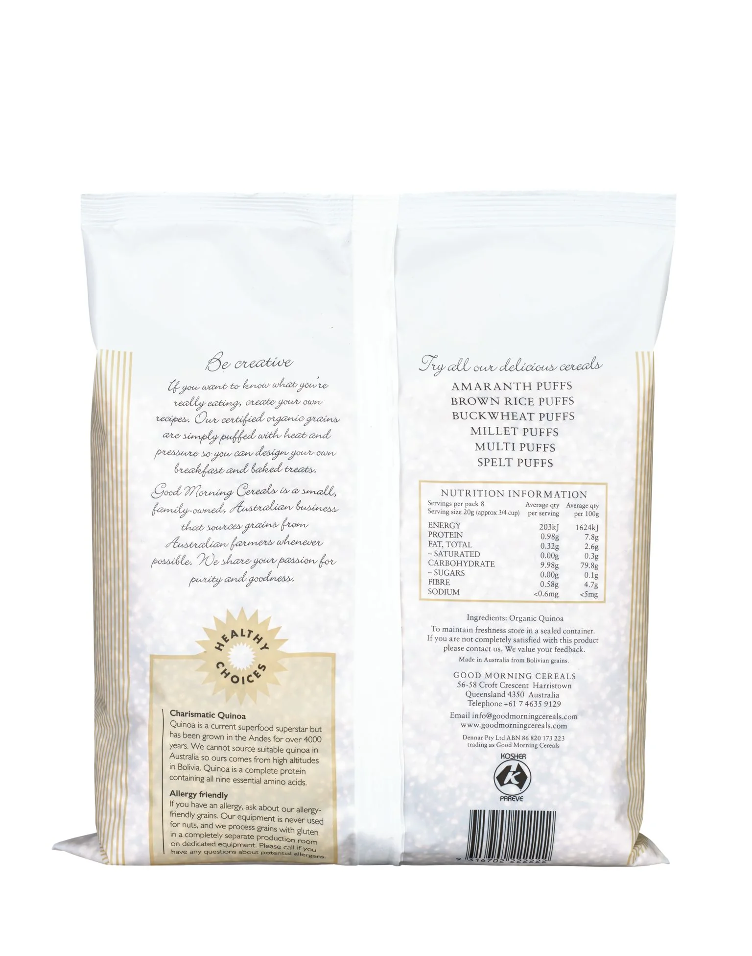 Good Morning Cereals Organic Quinoa Puffs 175g (Box of 6) - Image 2