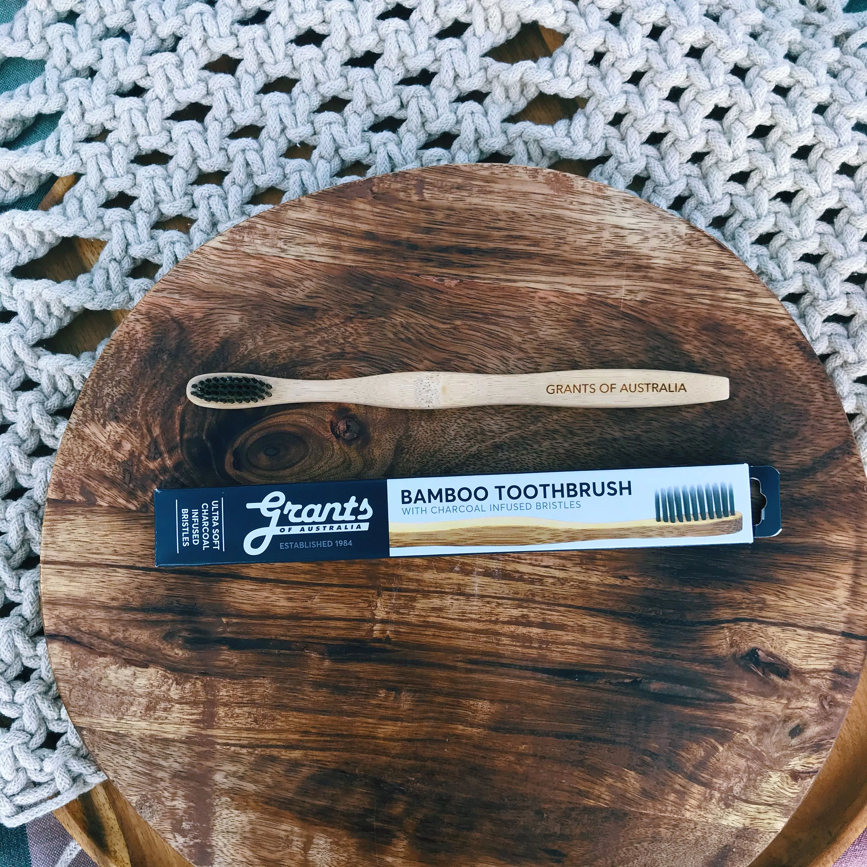 Grants Adult Bamboo Toothbrush Charcoal Ultra Soft - 12 Pack