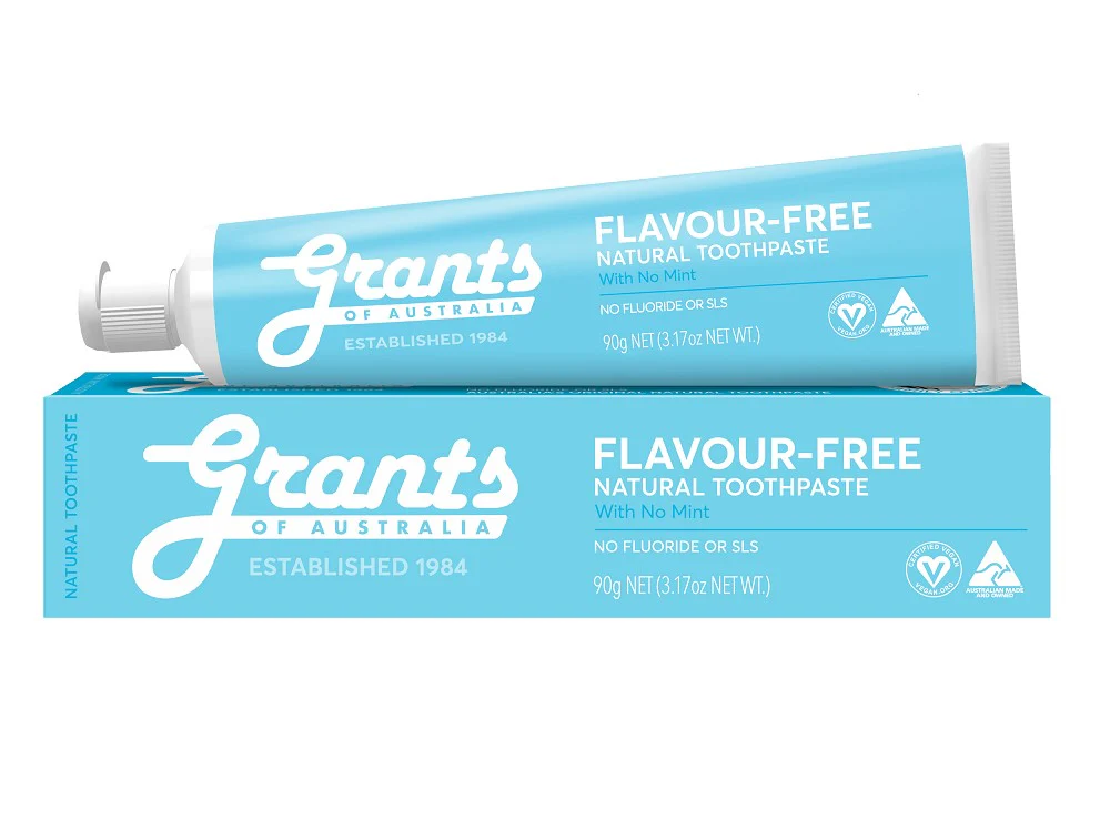 Grants Toothpaste Flavour Free Fluoride Free 90g - Box of 12