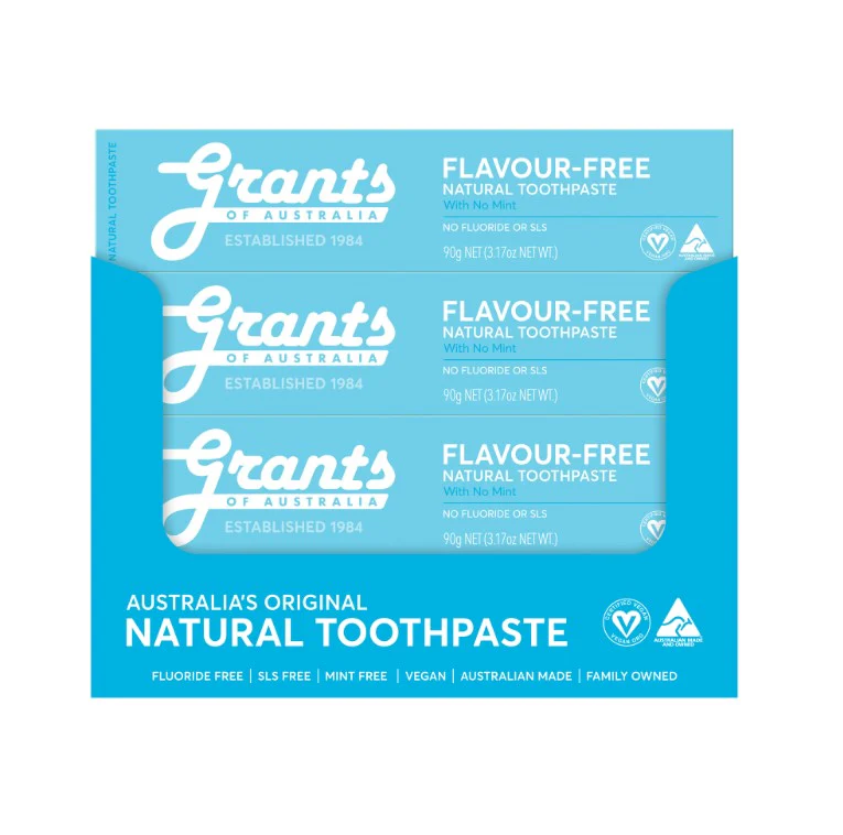 Grants Toothpaste Flavour Free Fluoride Free 90g - Box of 12 - Image 2
