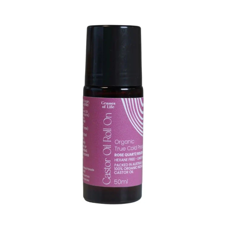 Grasses of Life Rose Quartz Castor Refillable Oil Roll on 50ml