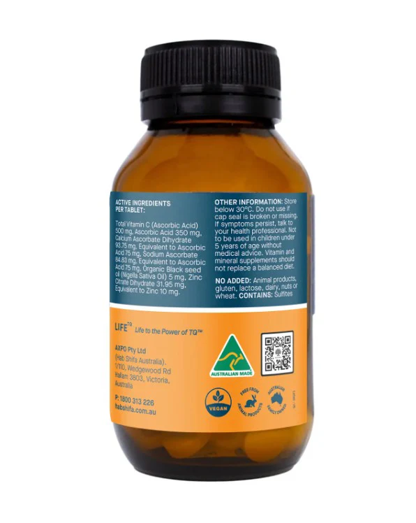 Hab Shifa ImmuneQ with Vitamin C & Zinc 120 Capsules - Image 2
