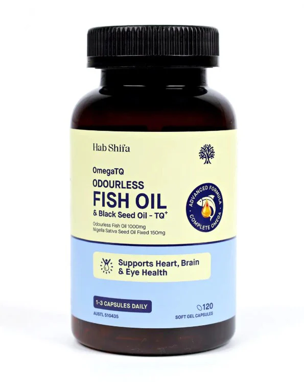 Hab Shifa OmegaTQ Odourless Fish Oil & Black Seed Oil 120 capsules