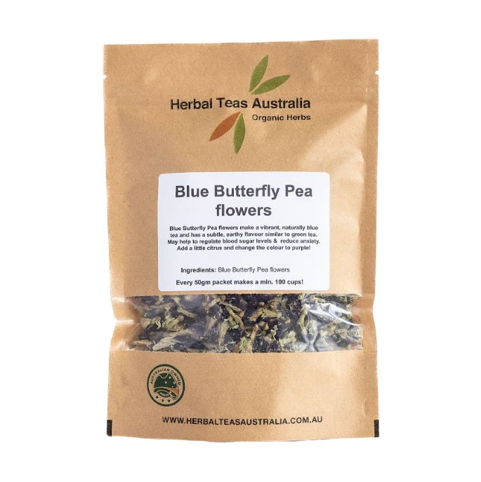 Herbal Tea Australia Blue Butterfly Pea Flowers Loose Leaf 50g