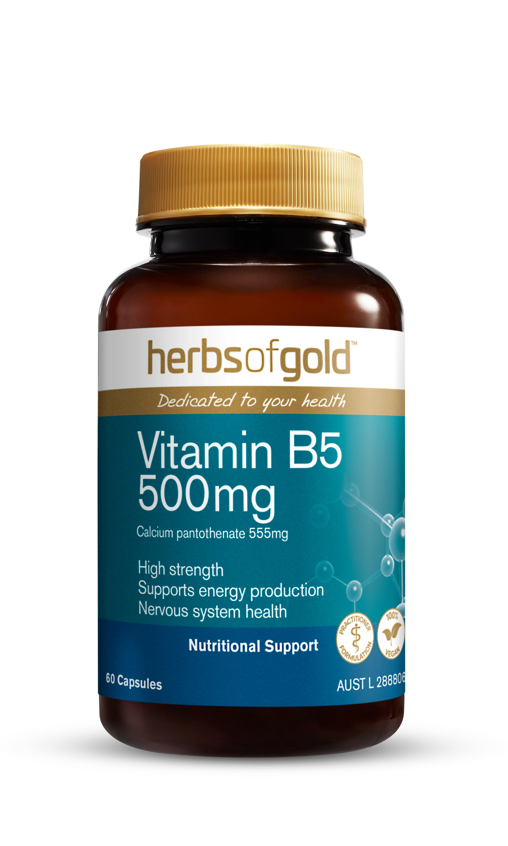 Herbs of Gold Vitamin B5 500mg 60 capsules