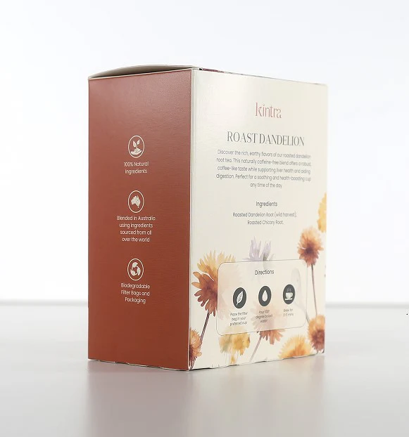 Kintra Foods Roasted Dandelion Blend 32 Tea Bags - Image 4