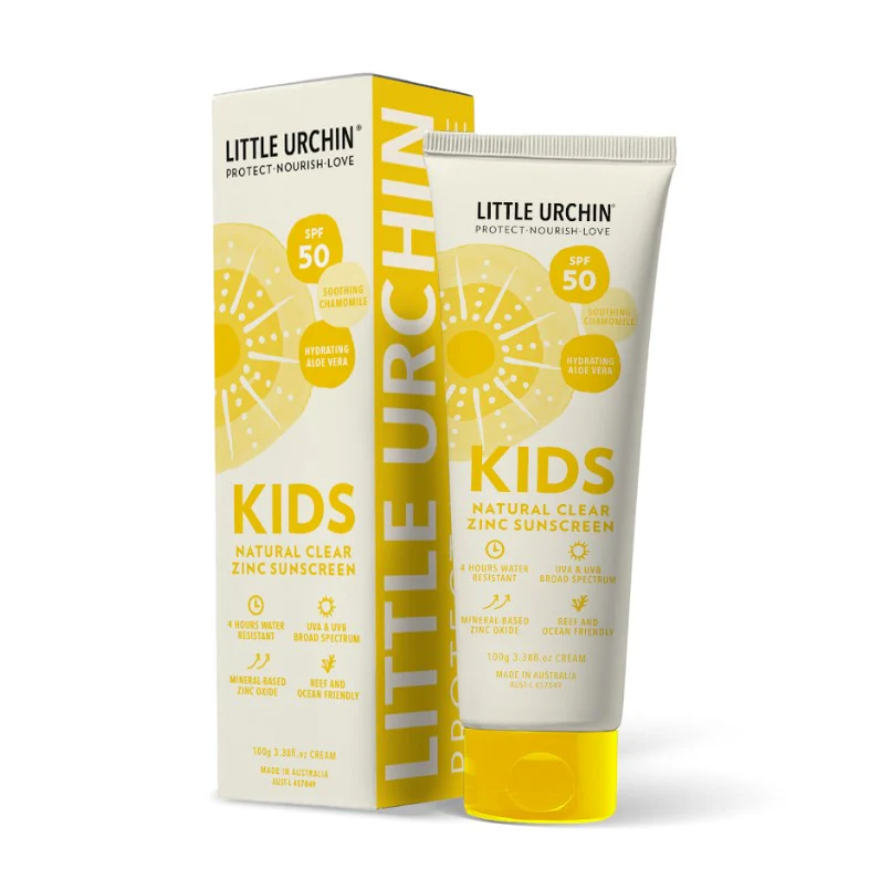 Little Urchin KIDS Natural Clear Zinc Sunscreen SPF 50 100g
