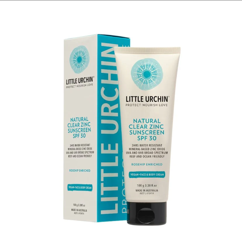 Little Urchin Natural Clear Zinc Sunscreen SPF 30 100g
