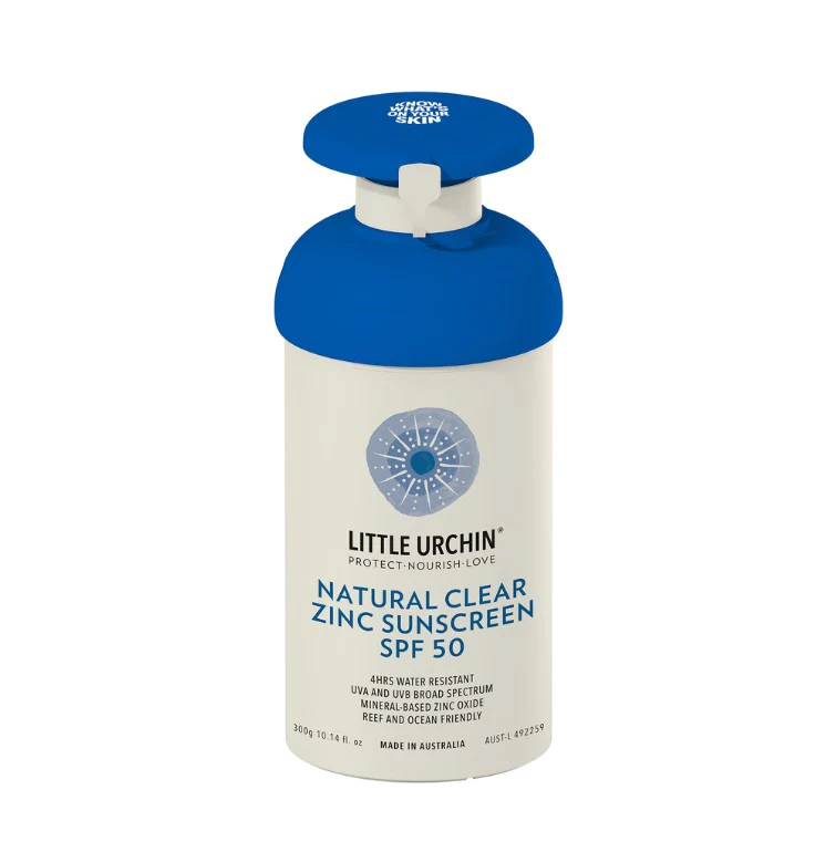 Little Urchin Natural Clear Zinc Sunscreen SPF 50+ 300g