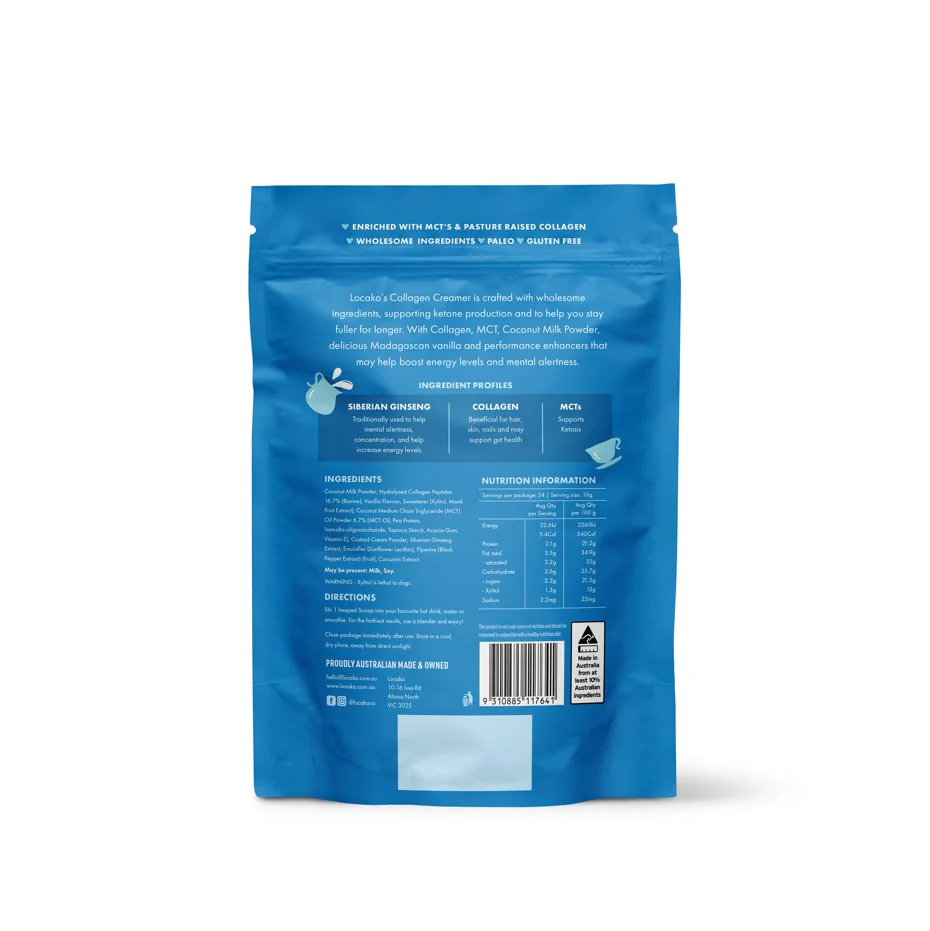 Locako Collagen Creamer Performance Madagascan Vanilla 240g - Image 2