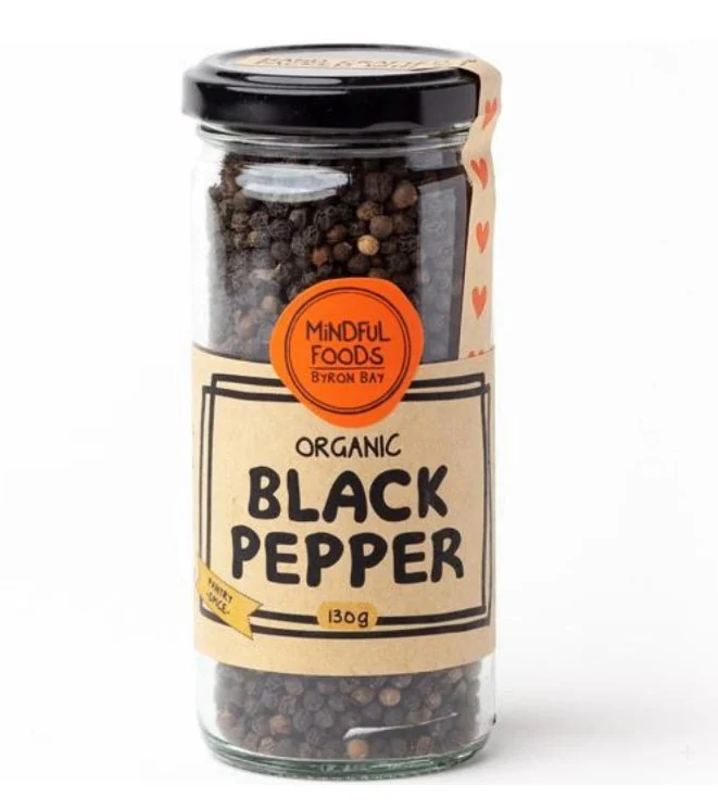 Mindful Foods Black Pepper Whole Organic 130g