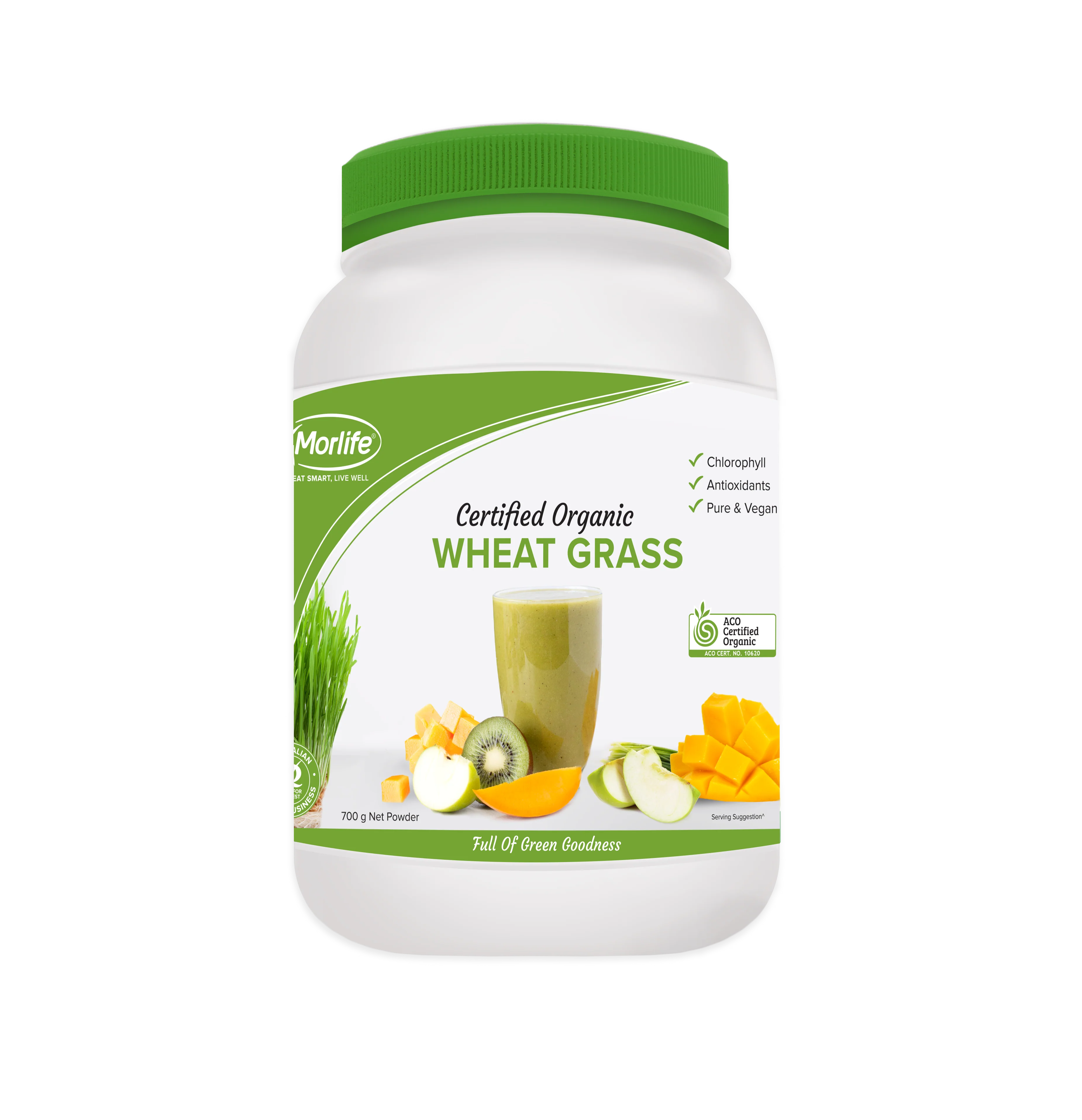 Morlife Wheat Grass Powder Certified Organic - Image 3