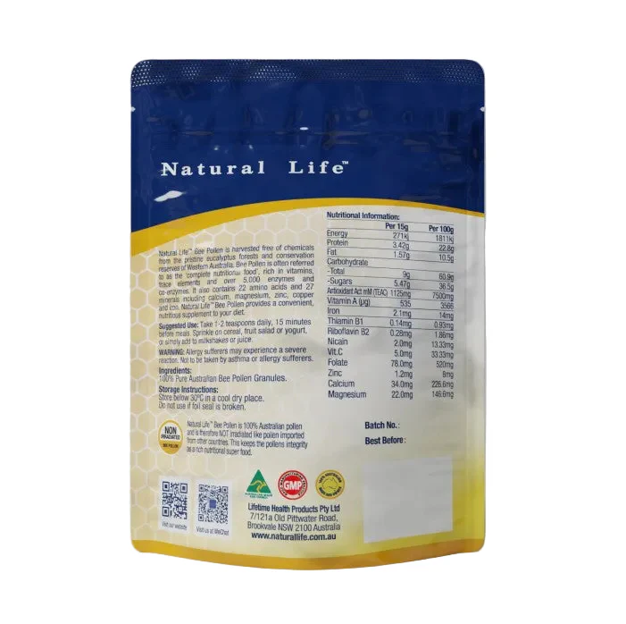 Natural Life Bee Pollen Non Irradiated 100% Australian - Image 2