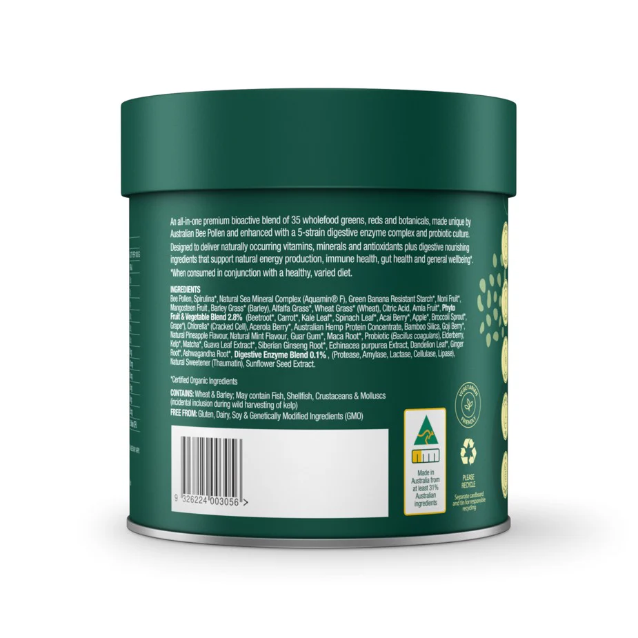 Natural Life Greens and Reds with Bee Pollen 240g - Image 3
