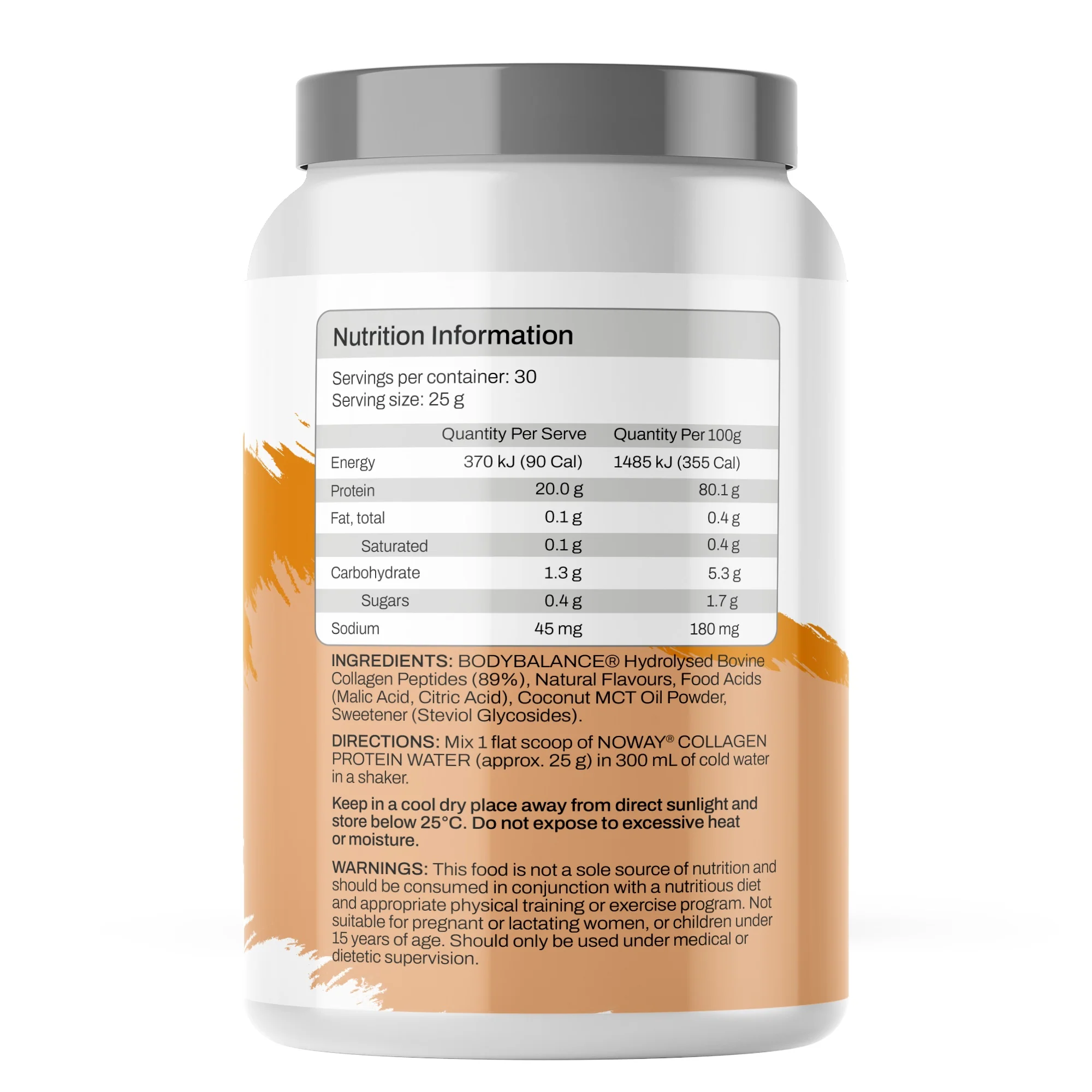 NOWAY Collagen Protein Water Ginger Beer 30 Serve Tub 750g - Image 2