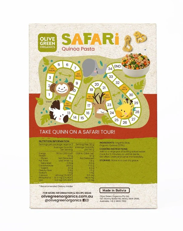 Olive Green Organics Gluten Free Pasta Quinoa & Rice Safari 250g - Image 2