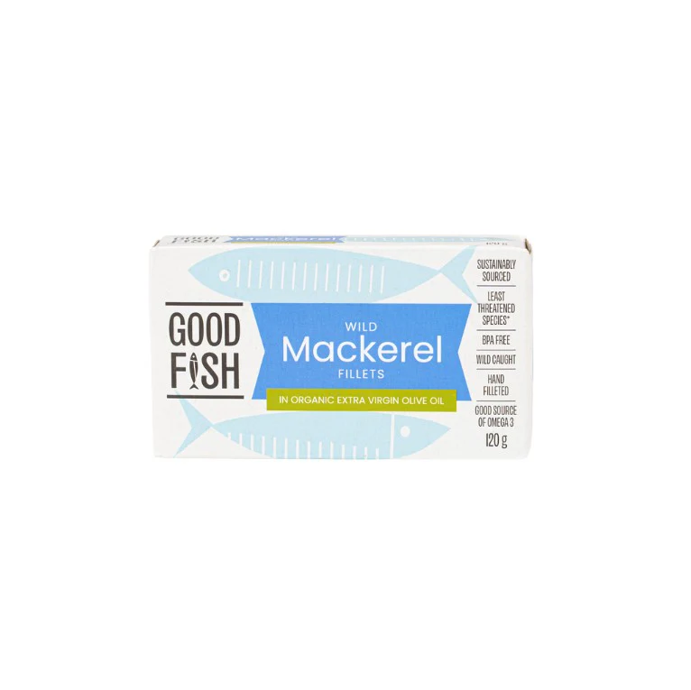 Olive Green Organics Good Fish Wild Mackerel in Extra Virgin Olive Oil