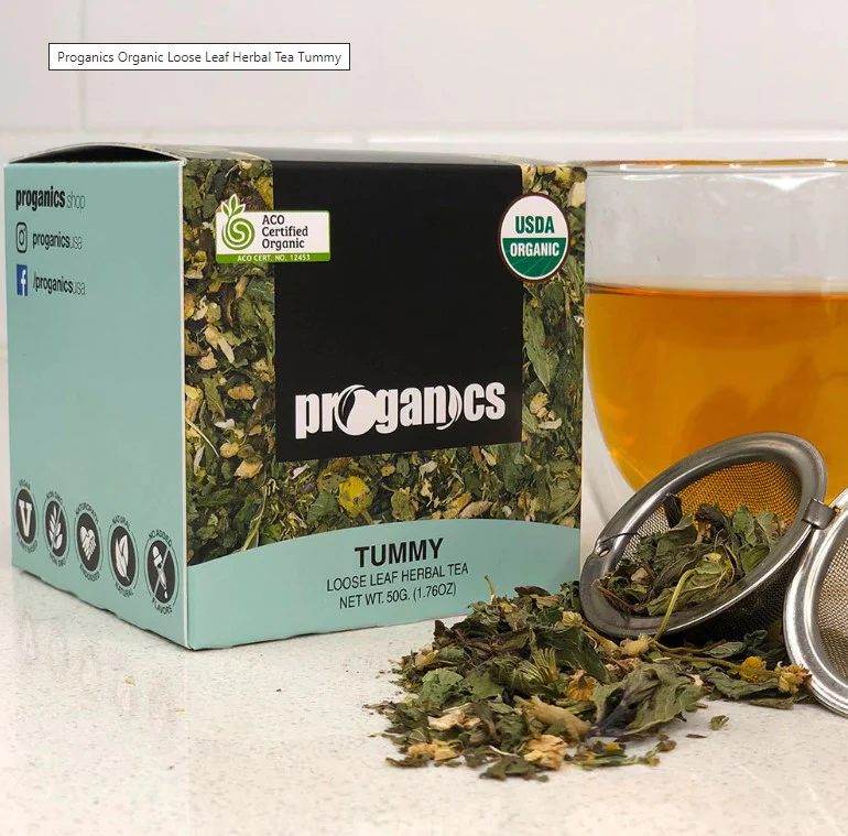 Proganics Organic Loose Leaf Herbal Tea Tummy 50g - Image 2