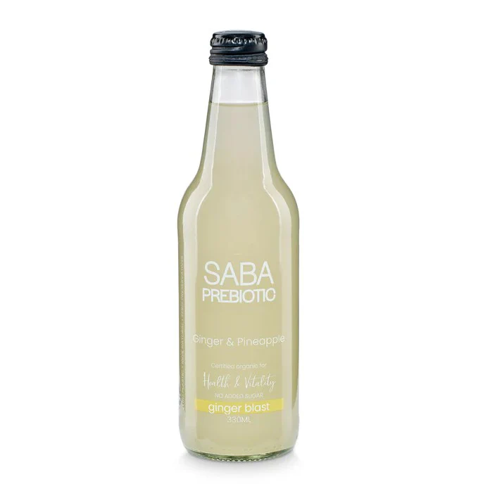 Saba Prebiotic Ginger and Pineapple Soda 330ml - Box of 12