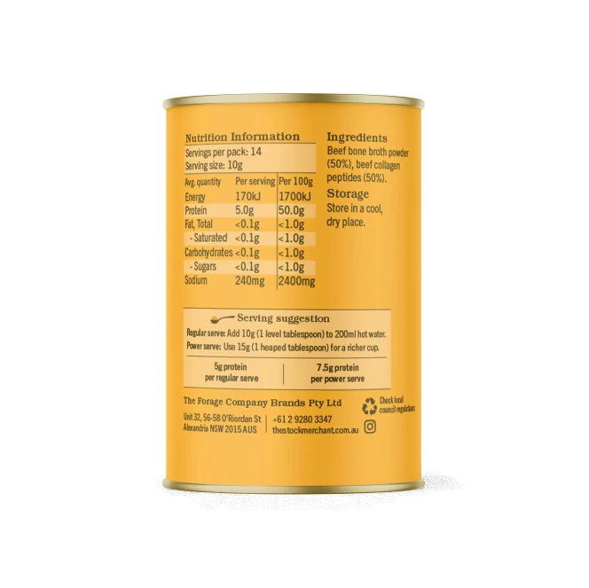 The Stock Merchant Powders Bone Broth Collagen Original 140g - Image 2