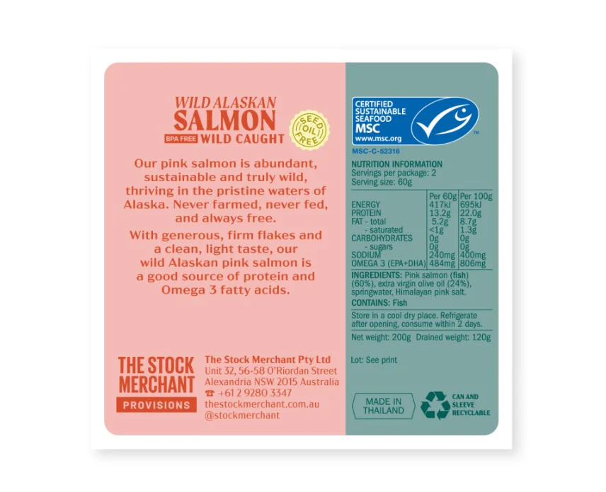 The Stock Merchant Wild Salmon MSC Extra Virgin Olive Oil 200g - Image 2