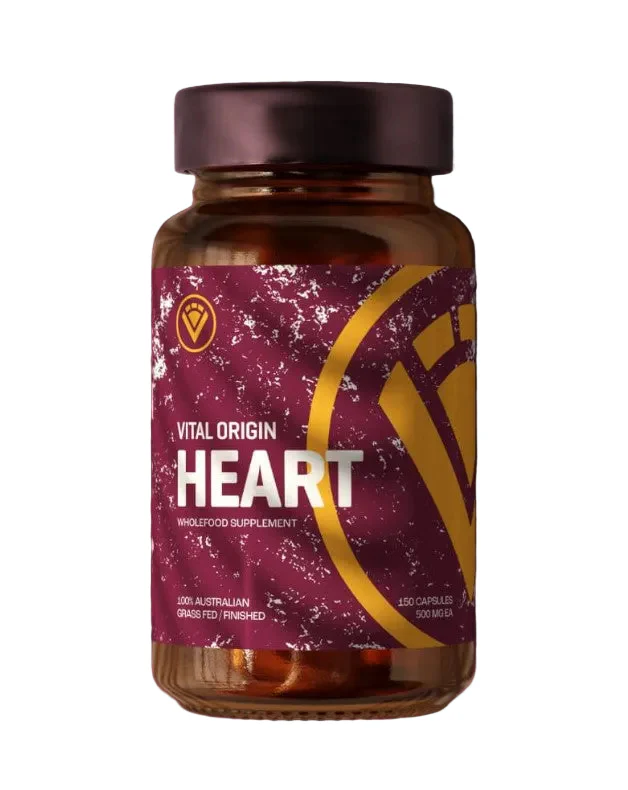 Vital Origin Beef Heart Capsules Glass Bottle 150 capsules